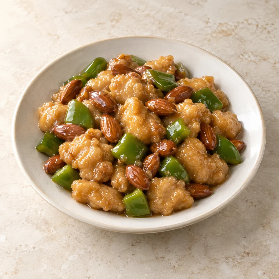 杏仁鸡,AI 生成示意图
