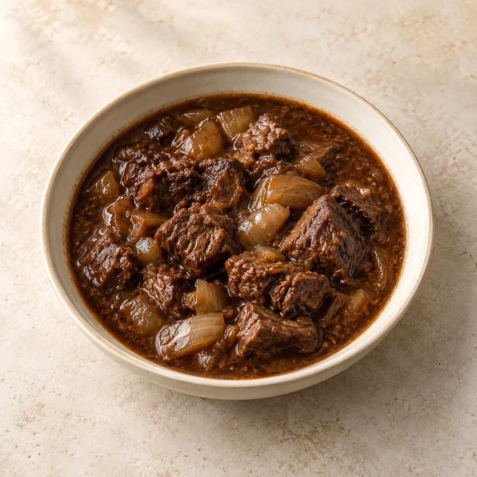 啤酒炖牛肉,AI 生成示意图