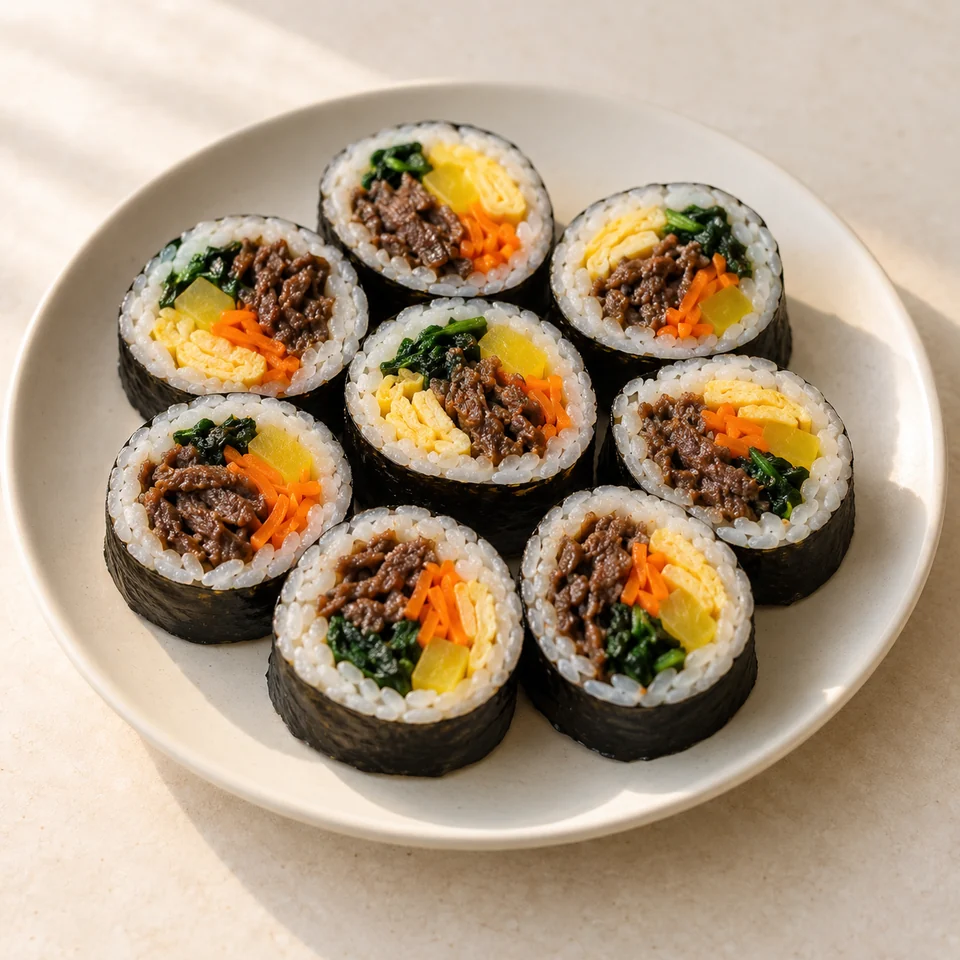 牛肉紫菜包饭,AI 生成示意图