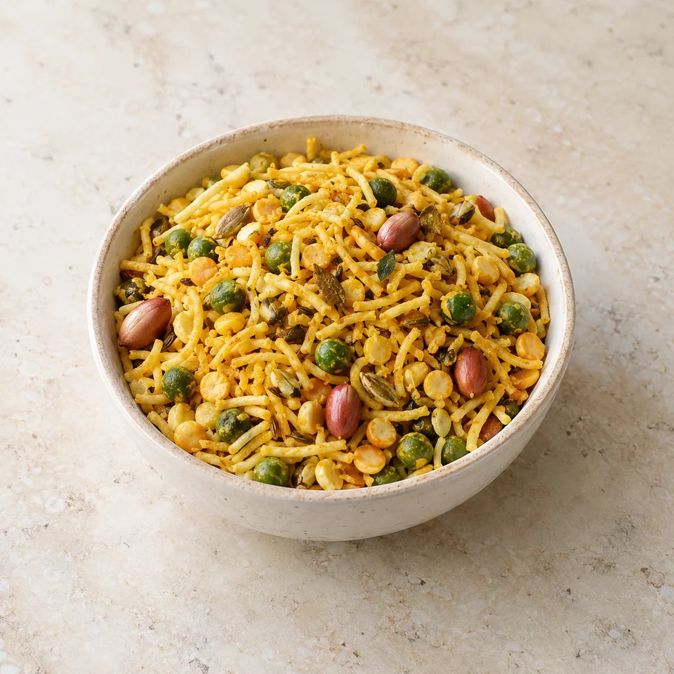 印度什锦脆零食,AI 生成示意图