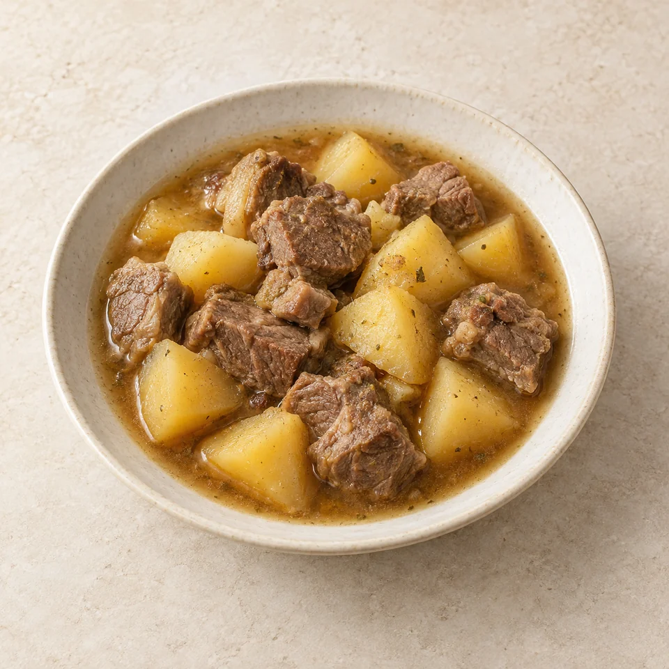 羊肉炖土豆,AI 生成示意图