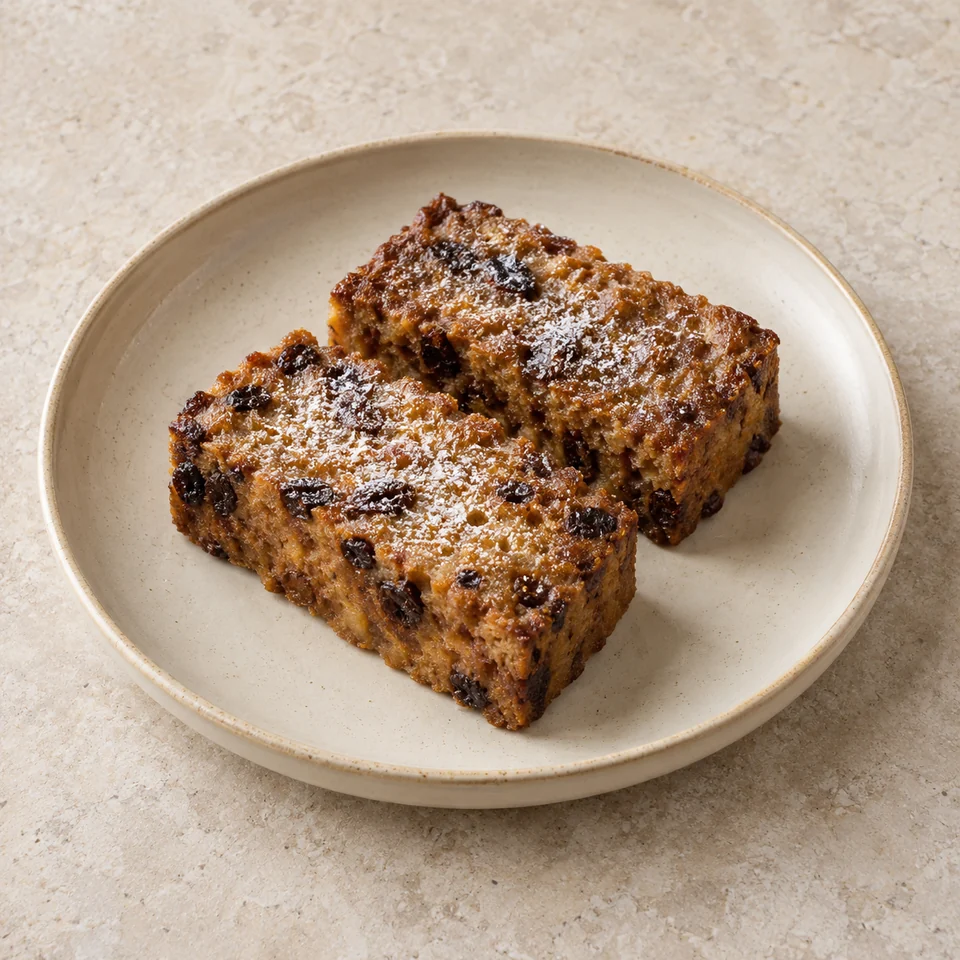 Bread pudding, homemade — ai-generated illustration