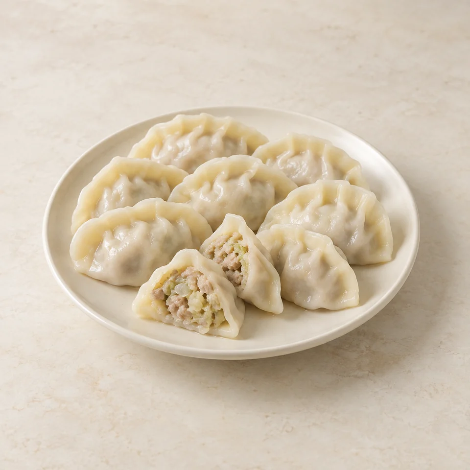 白菜猪肉饺子,AI 生成示意图