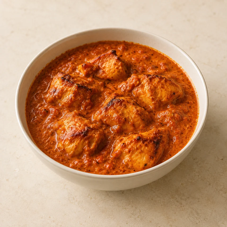 Curry, chicken tikka masala, retail, reheated — ai-generated illustration