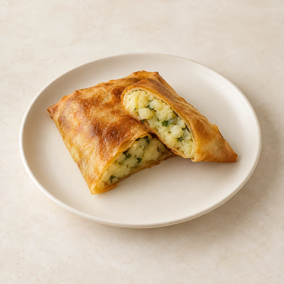 家制土豆布里克薄皮饼,AI 生成示意图