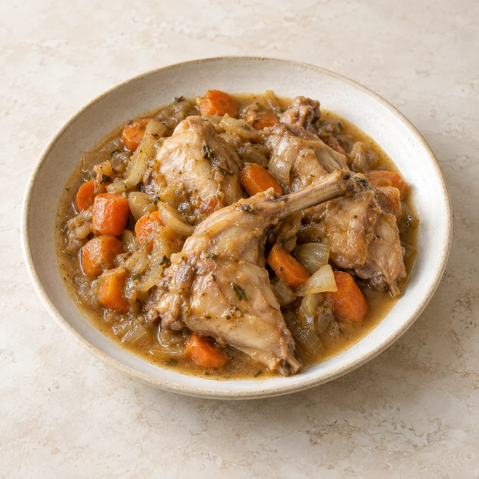 Casserole, rabbit, homemade — ai-generated illustration