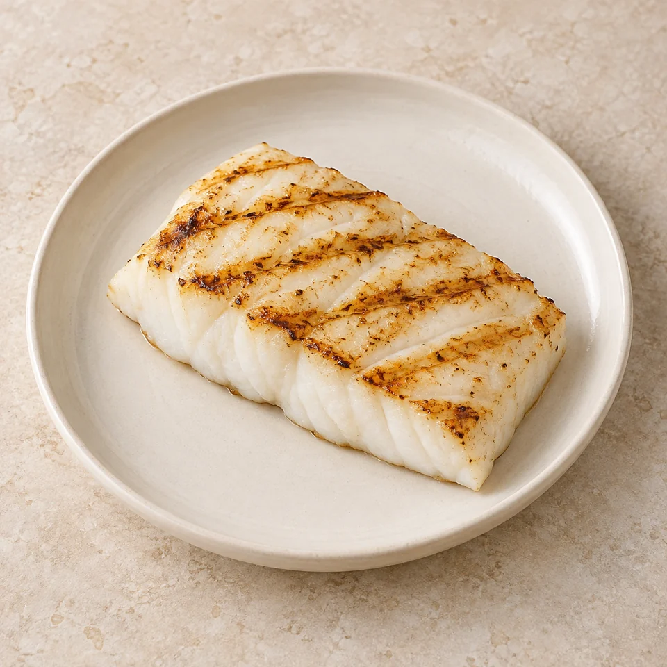 Halibut, flesh only, grilled — ai-generated illustration