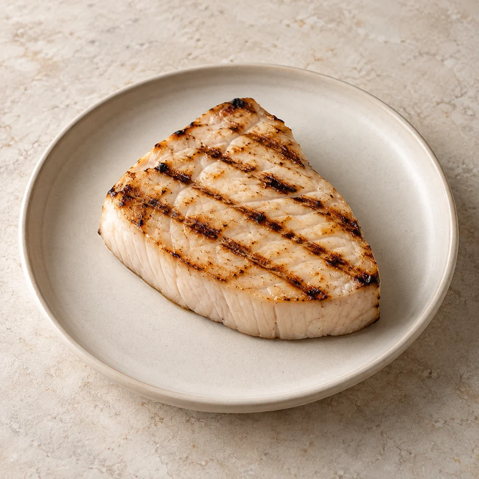 Swordfish, flesh only, grilled — ai-generated illustration