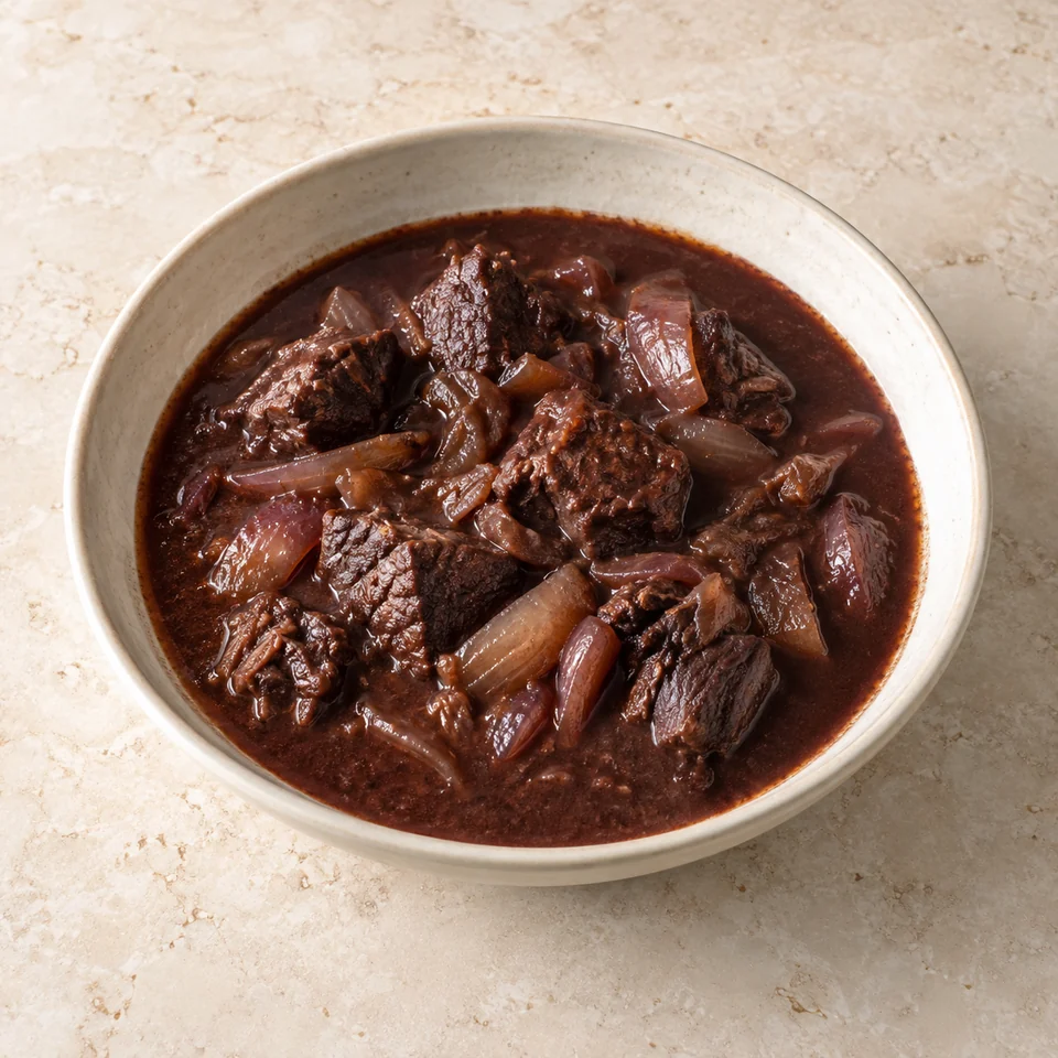 Venison in red wine and port, homemade — ai-generated illustration