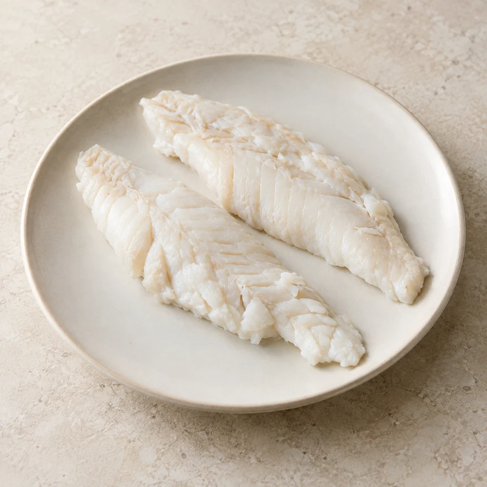Whiting, flesh only, steamed — ai-generated illustration