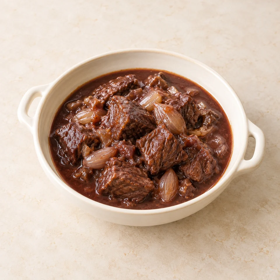 红酒炖牛肉块,AI 生成示意图