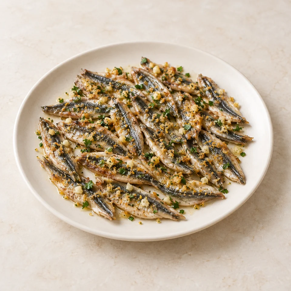 Baked anchovies — ai-generated illustration