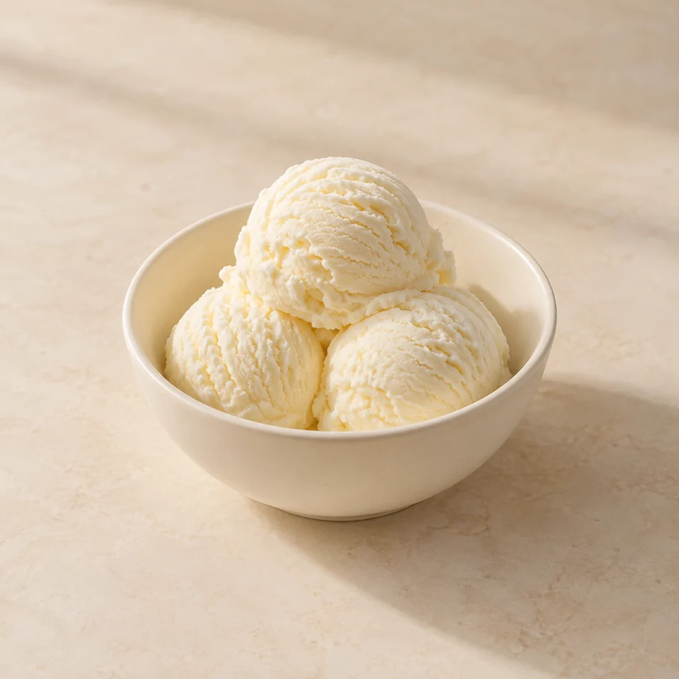 Ice cream, dairy, vanilla, soft scoop — ai-generated illustration