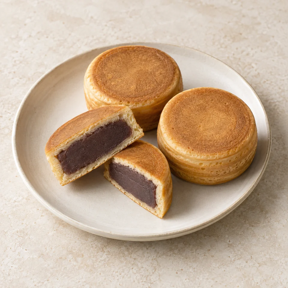 Imagawayaki with smooth bean paste — ai-generated illustration