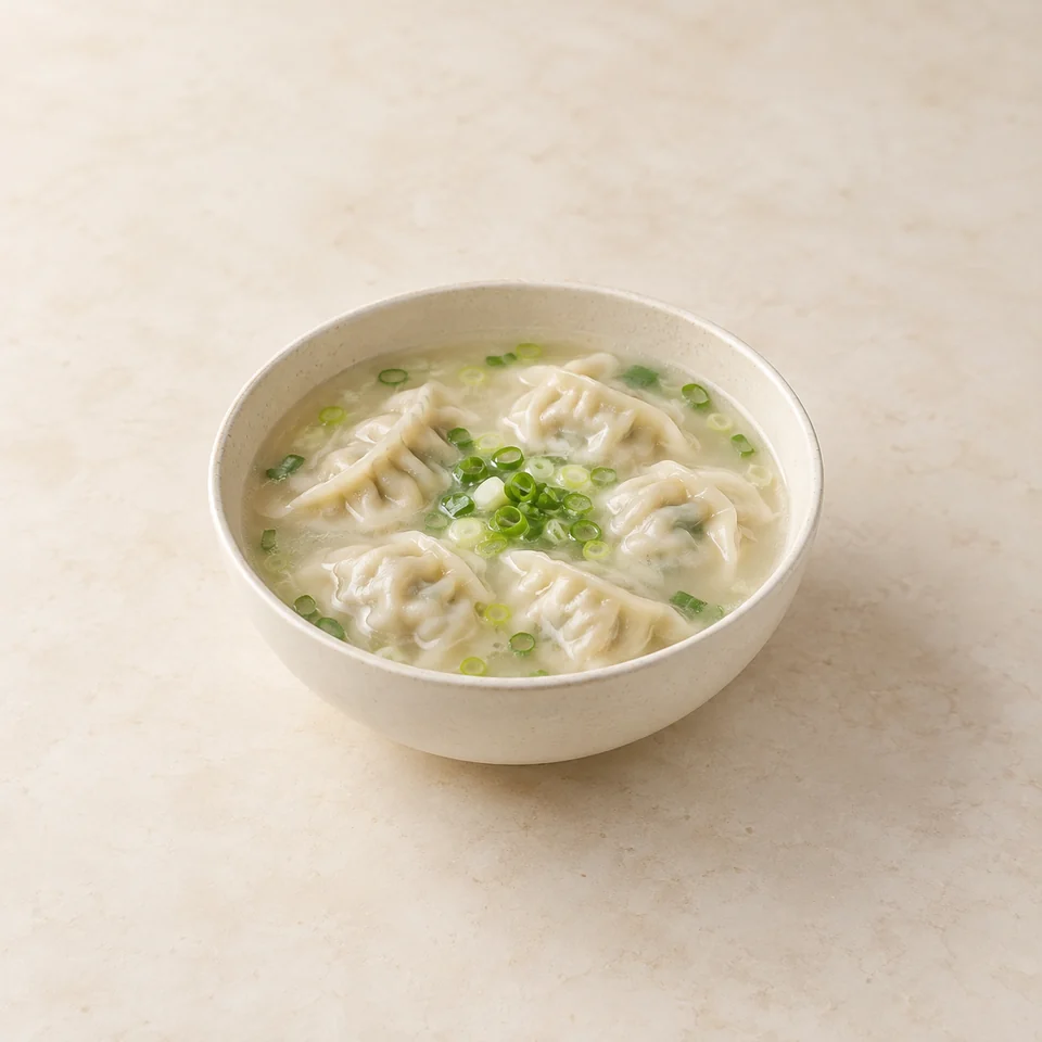 韩式骨汤饺子汤,AI 生成示意图