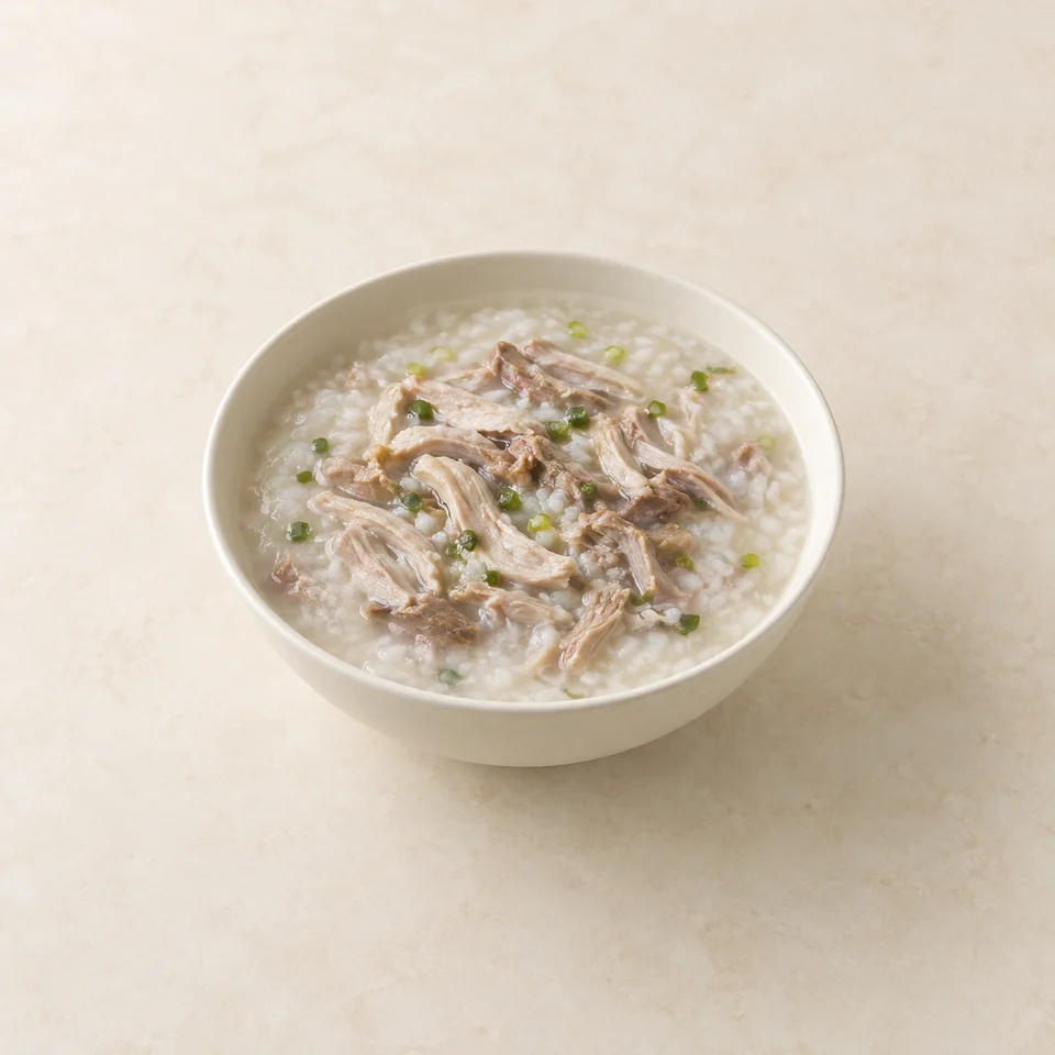韩式鸭肉粥,AI 生成示意图