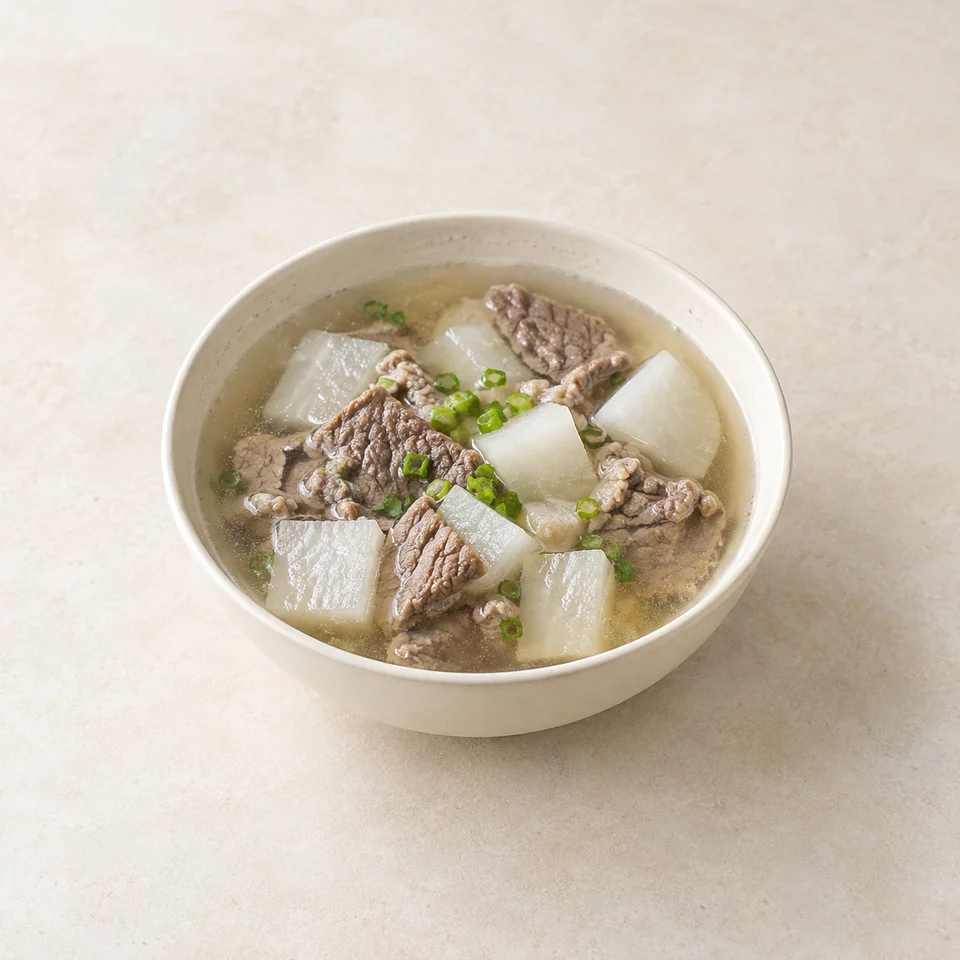 韩式牛肉萝卜汤,AI 生成示意图