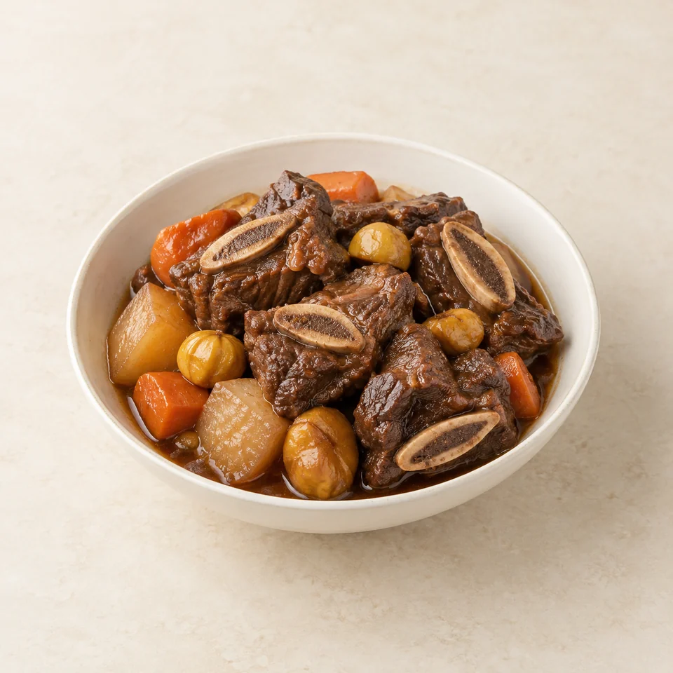 Galbi-jjim braised beef ribs — ai-generated illustration