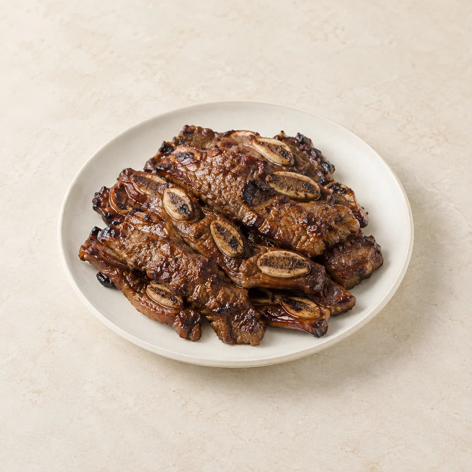 Galbi grilled beef ribs — ai-generated illustration