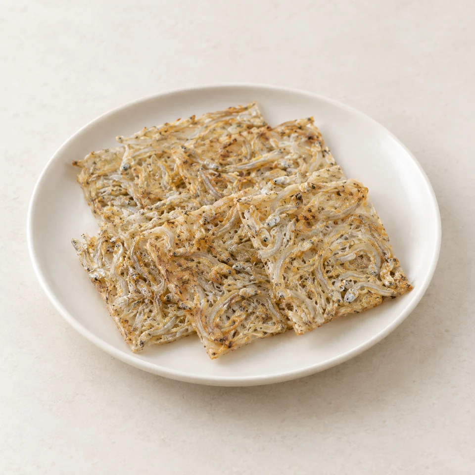 Grilled dried whitebait sheet — ai-generated illustration