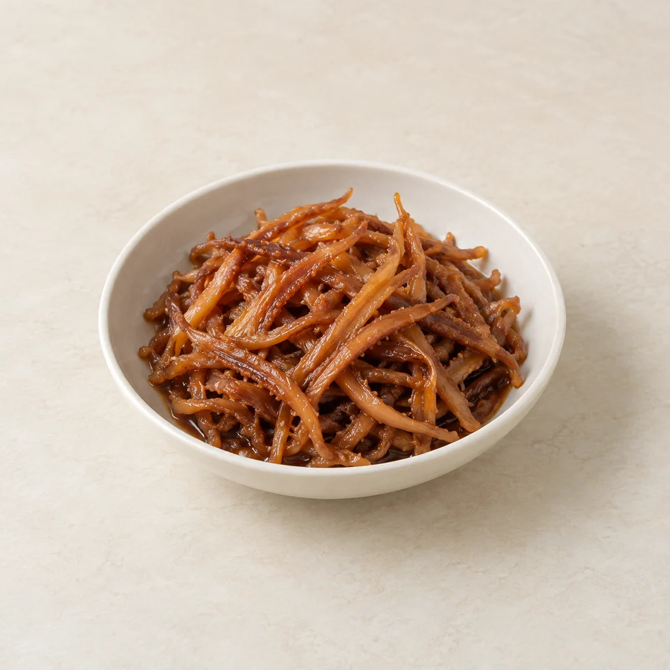 Braised shredded dried squid — ai-generated illustration