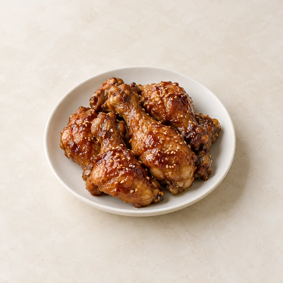 Soy sauce fried chicken drumsticks — ai-generated illustration