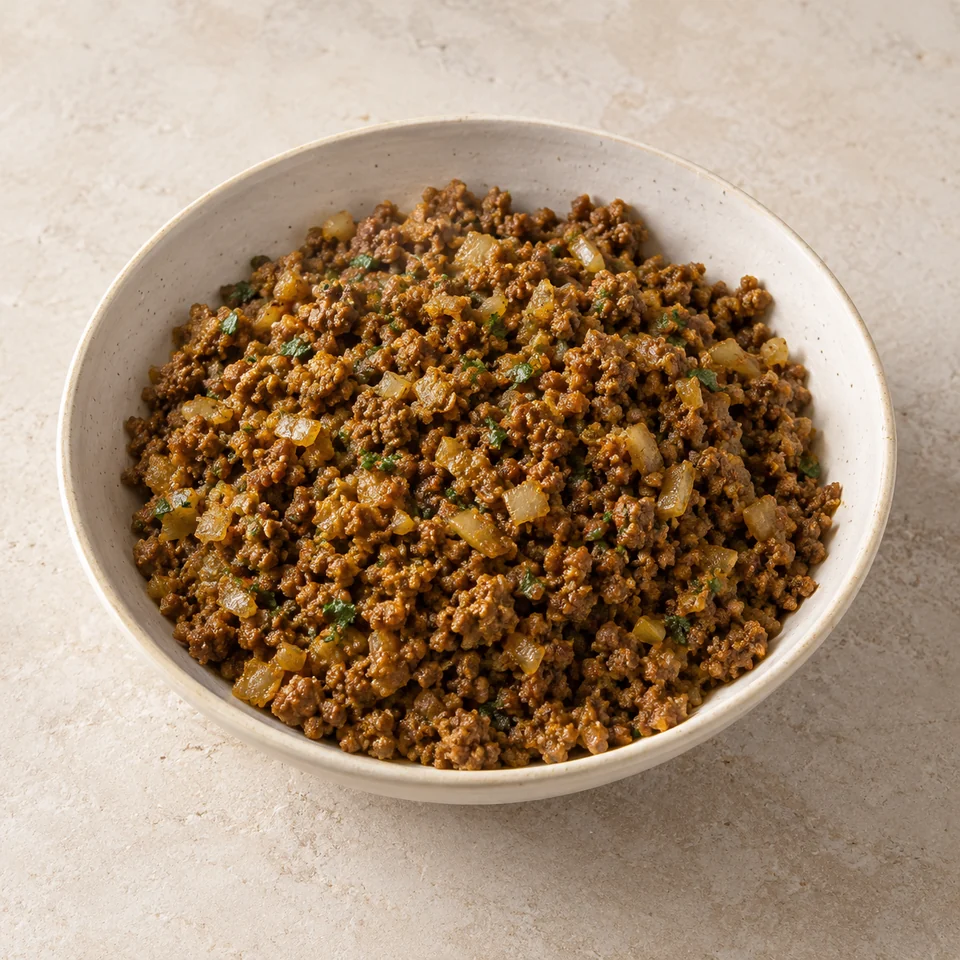 Kheema, lamb, homemade — ai-generated illustration
