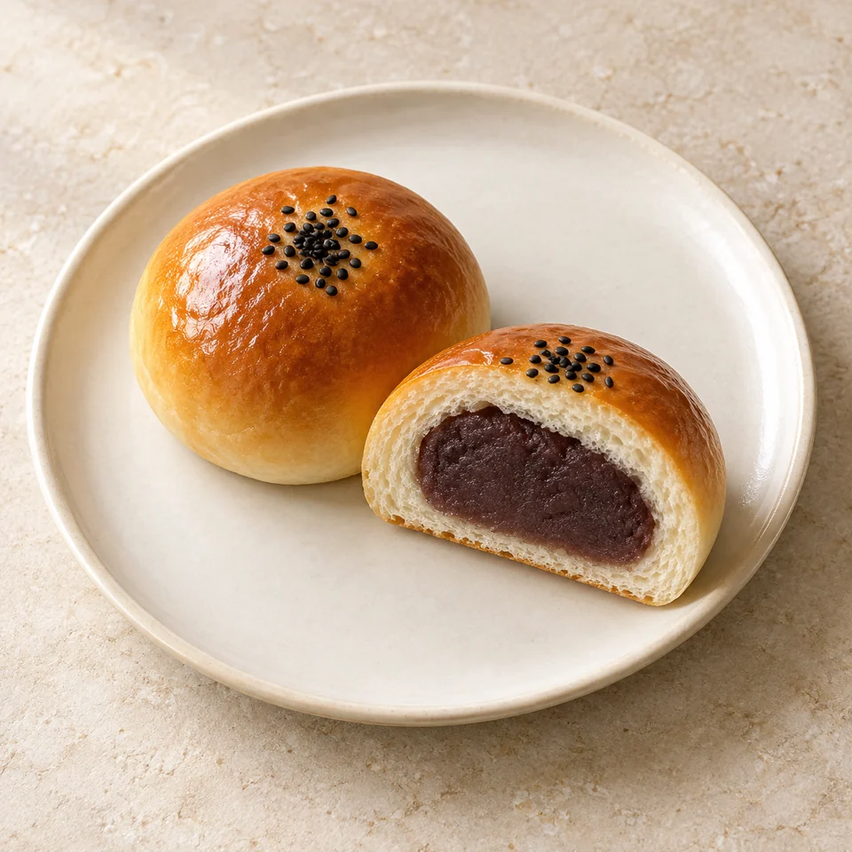 Anpan with smooth bean paste — ai-generated illustration