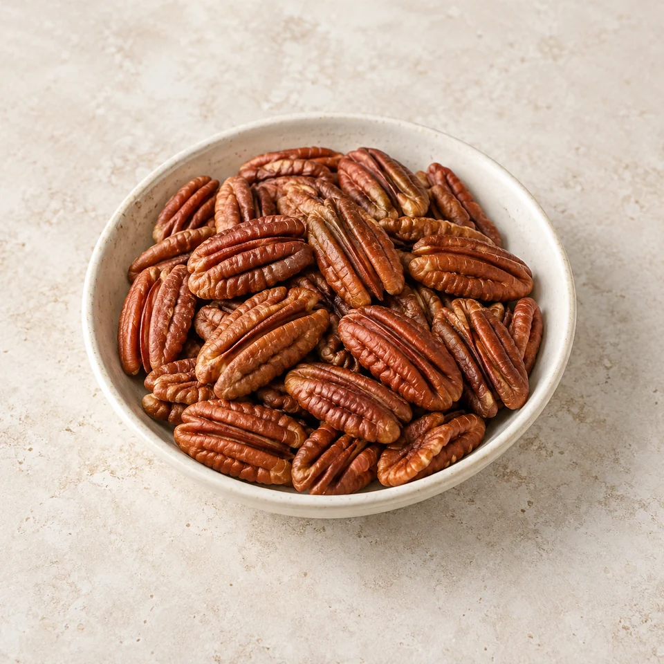 Pecan nuts, kernel only — ai-generated illustration