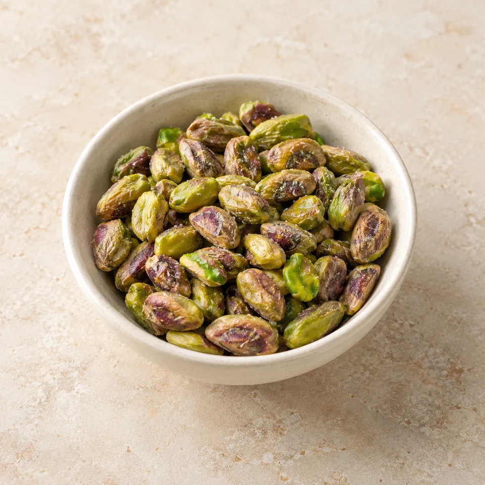 Pistachio nuts, kernel only, roasted and salted — ai-generated illustration