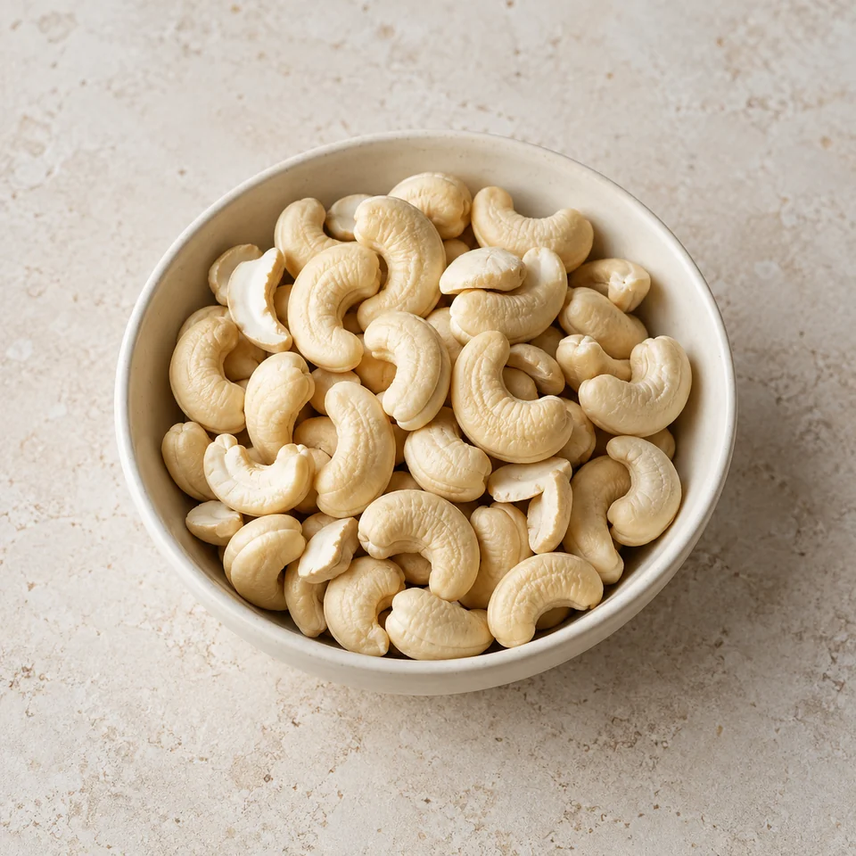 Cashew nuts, kernel only, plain — ai-generated illustration