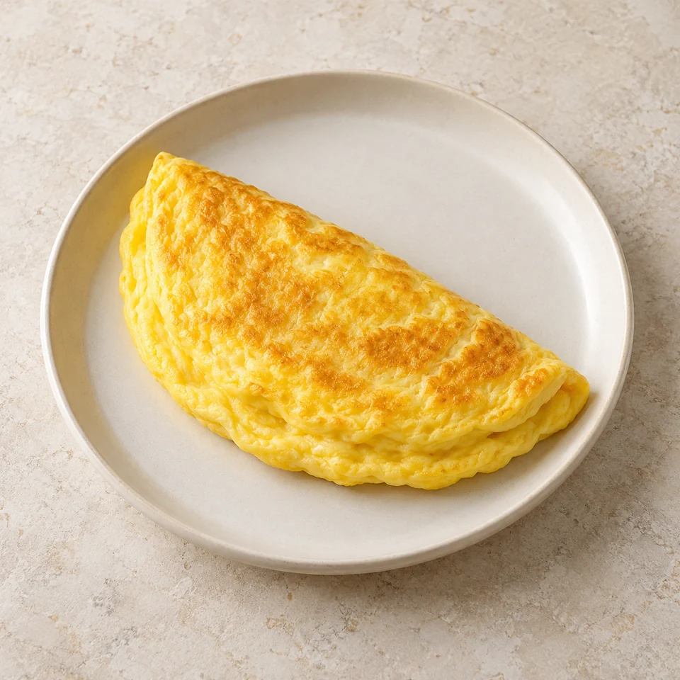 Omelette, plain, homemade — ai-generated illustration