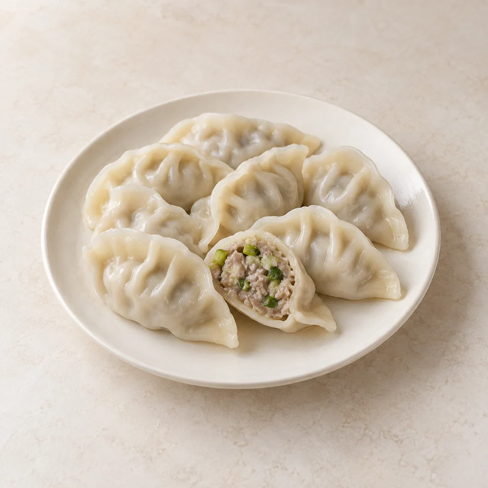 猪肉大葱饺子,AI 生成示意图