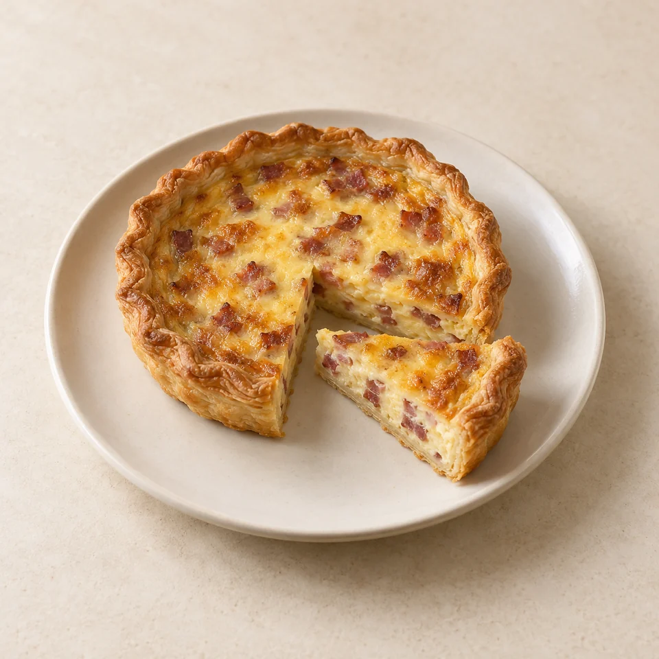 Quiche, Lorraine, homemade — ai-generated illustration