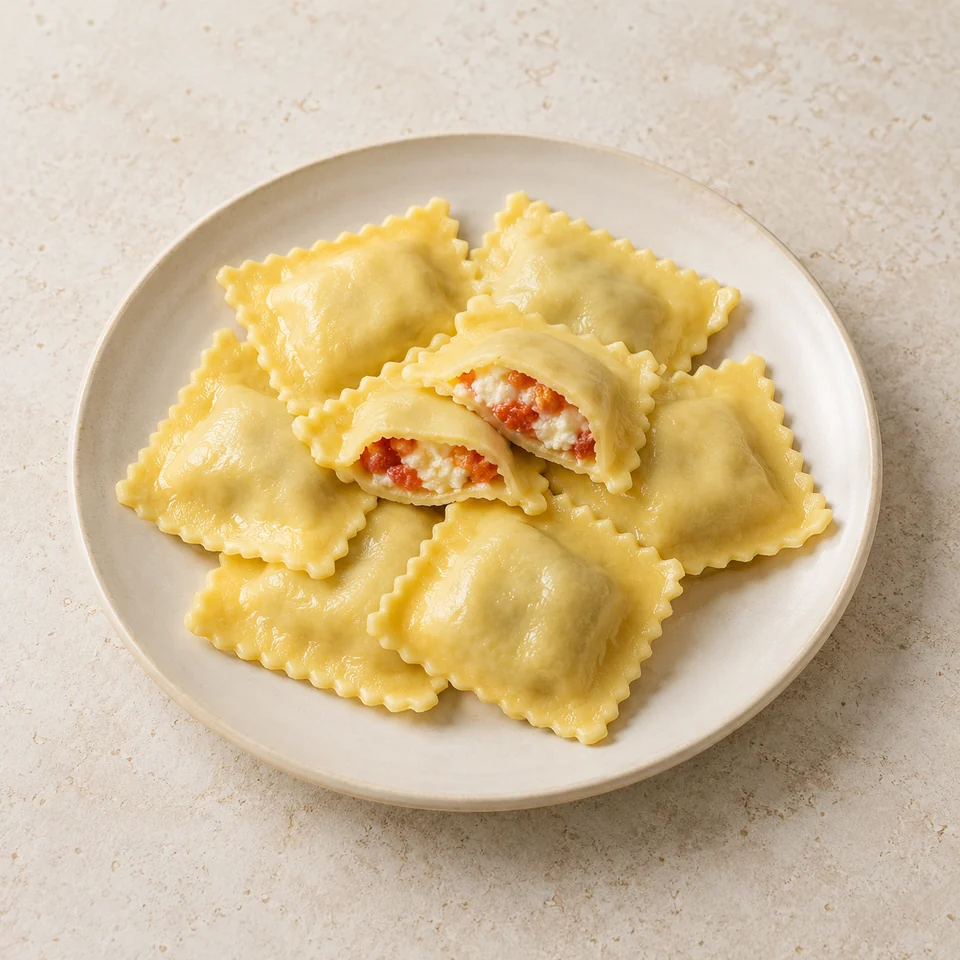 芝士番茄馅意面,AI 生成示意图