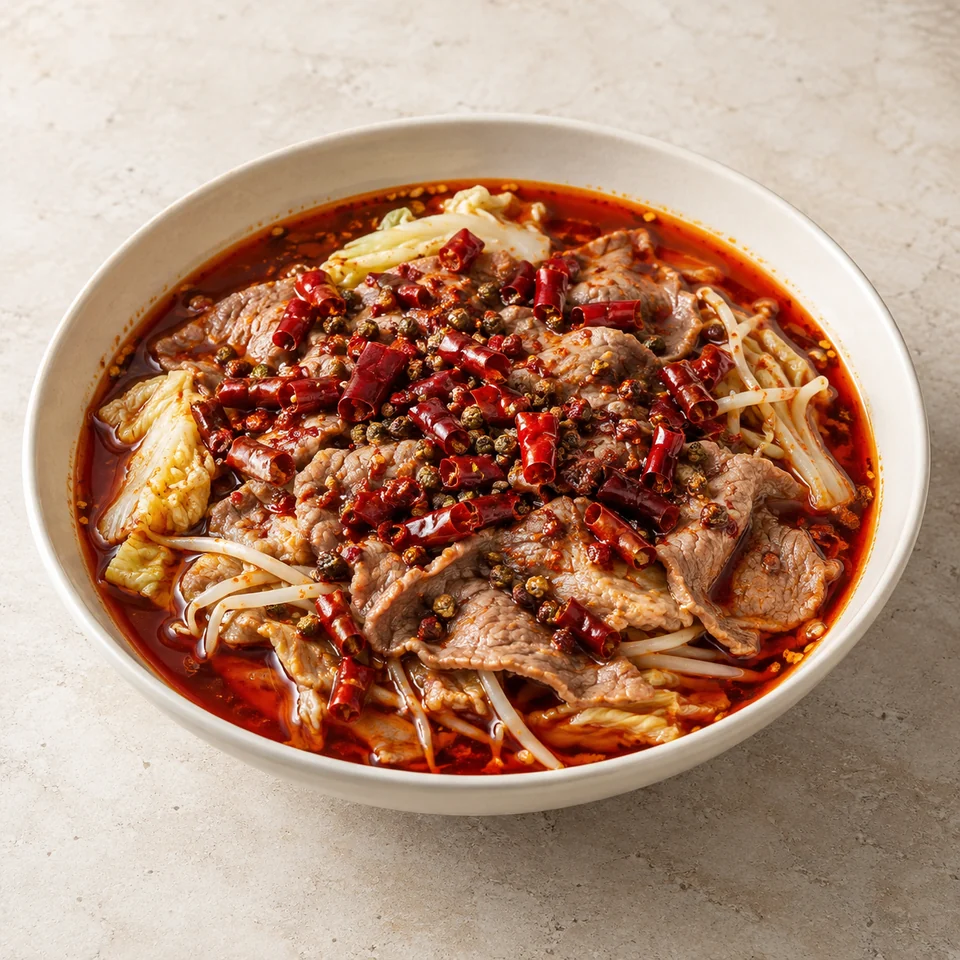 水煮牛肉,AI 生成示意图