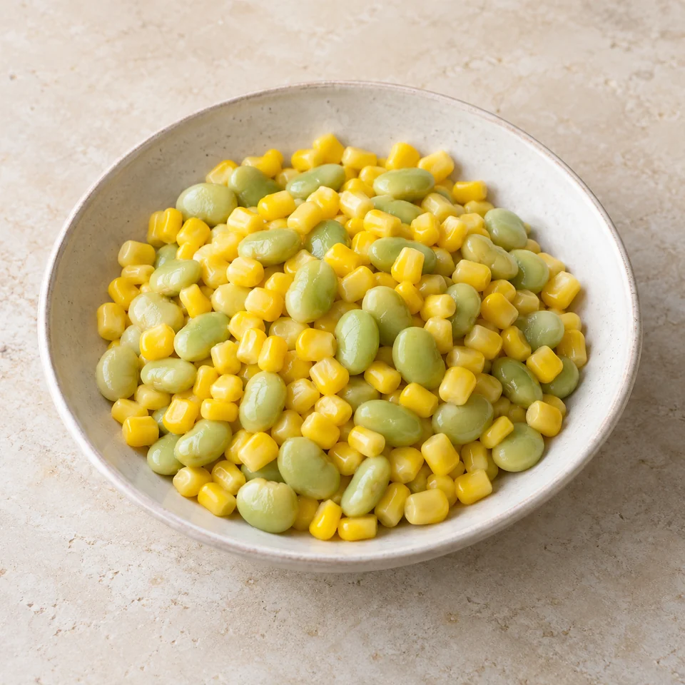 美式玉米利马豆杂蔬(煮熟沥水),AI 生成示意图