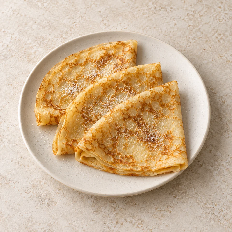 Pancakes, sweet, made with semi skimmed milk, homemade — ai-generated illustration